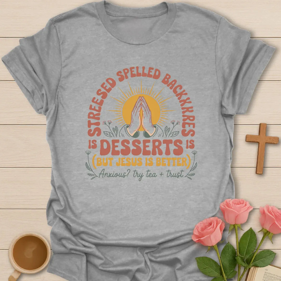 Jesus Is Better shirt with cream vintage lettering and faith-inspired design. - Sport Grey