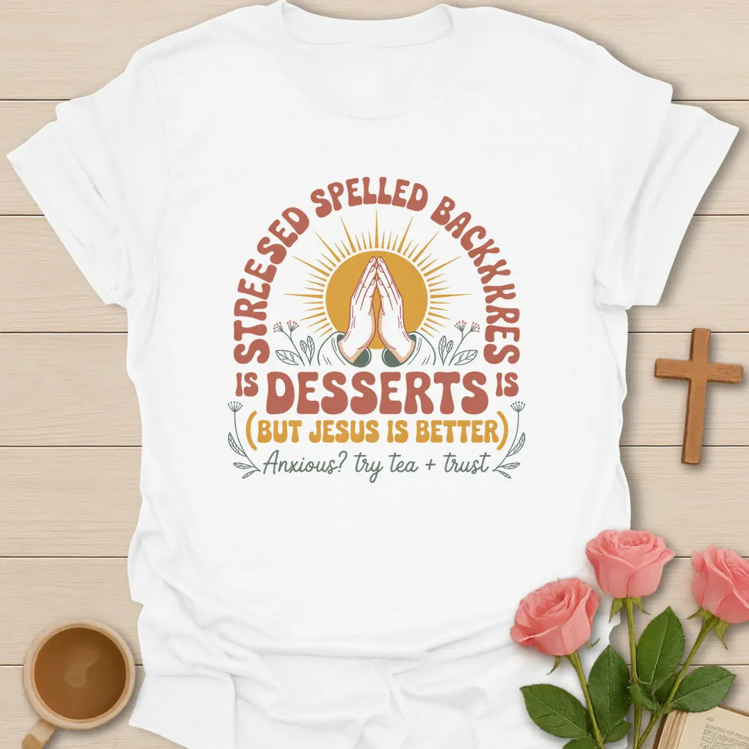 Jesus Is Better shirt with cream vintage lettering and faith-inspired design. - White