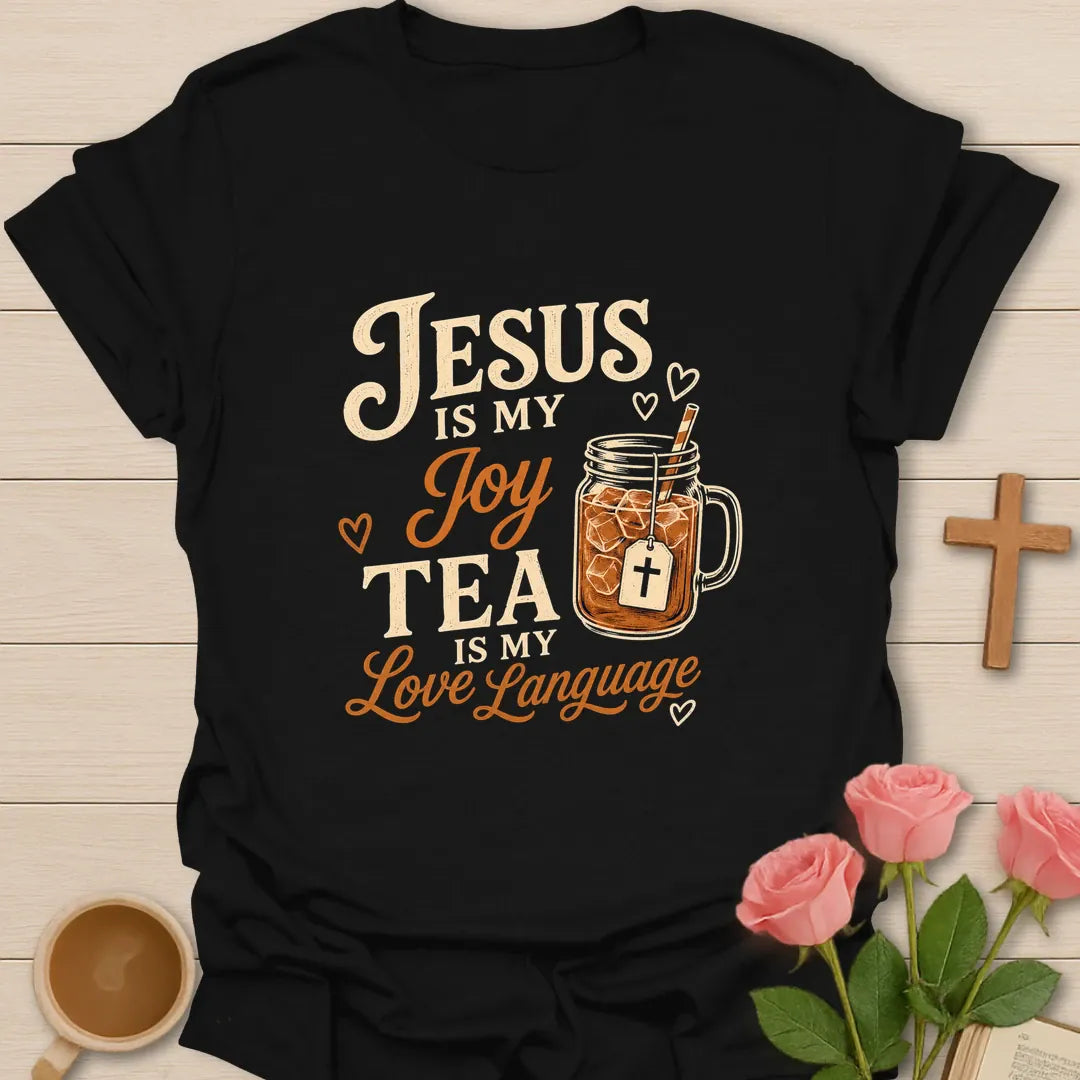Jesus Is My Joy Christian t-shirt with faith-inspired lettering - Black