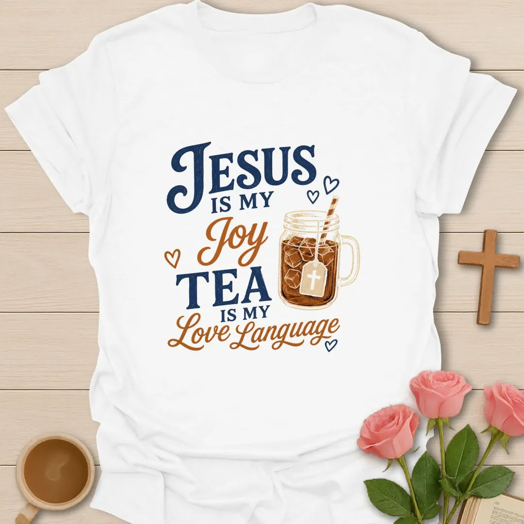 Jesus Is My Joy Christian t-shirt with faith-inspired lettering - White