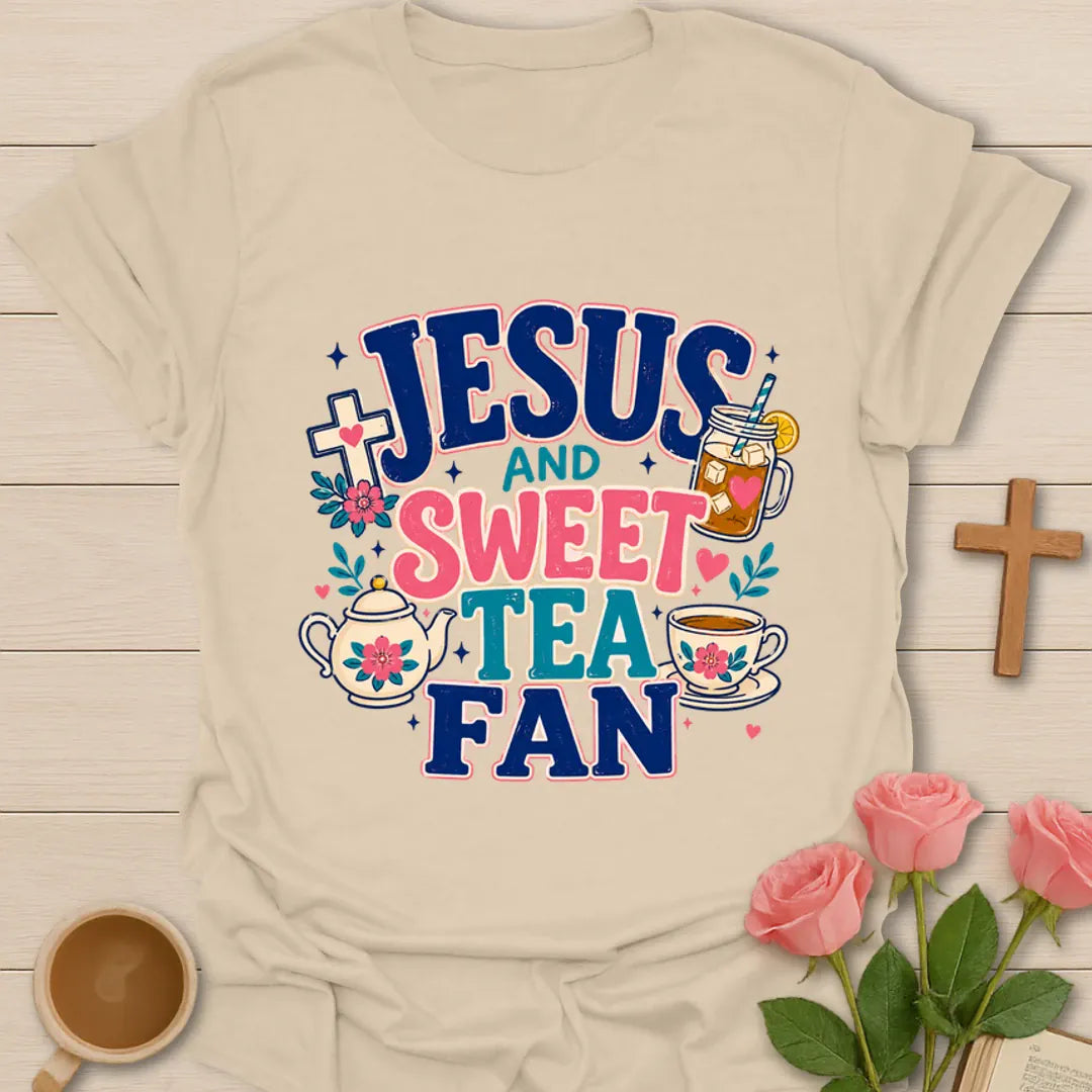 Jesus Sweet Tea Fan T-Shirt KozzyCo Christian and tea lover design