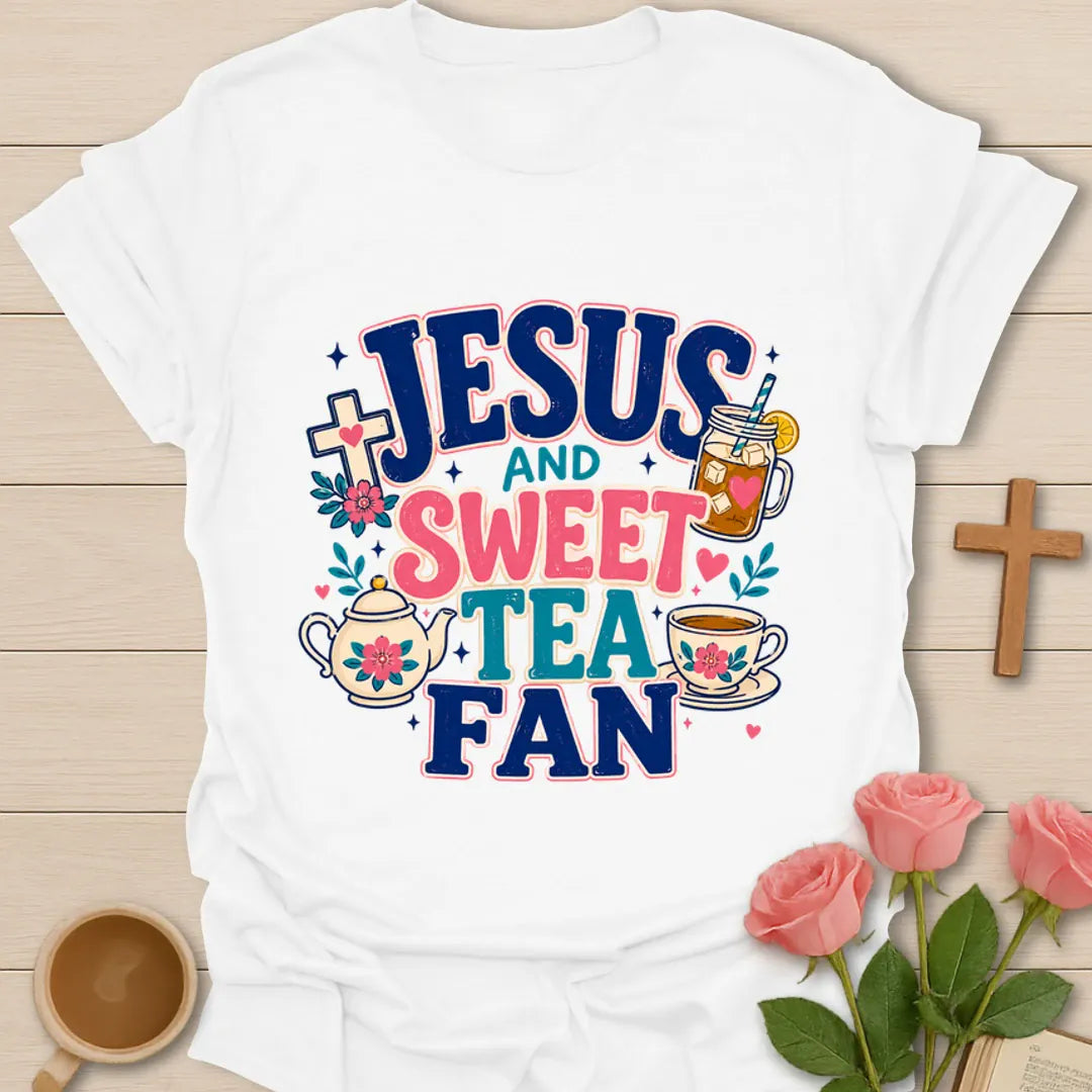 Jesus Sweet Tea Fan T-Shirt KozzyCo Christian and tea lover design