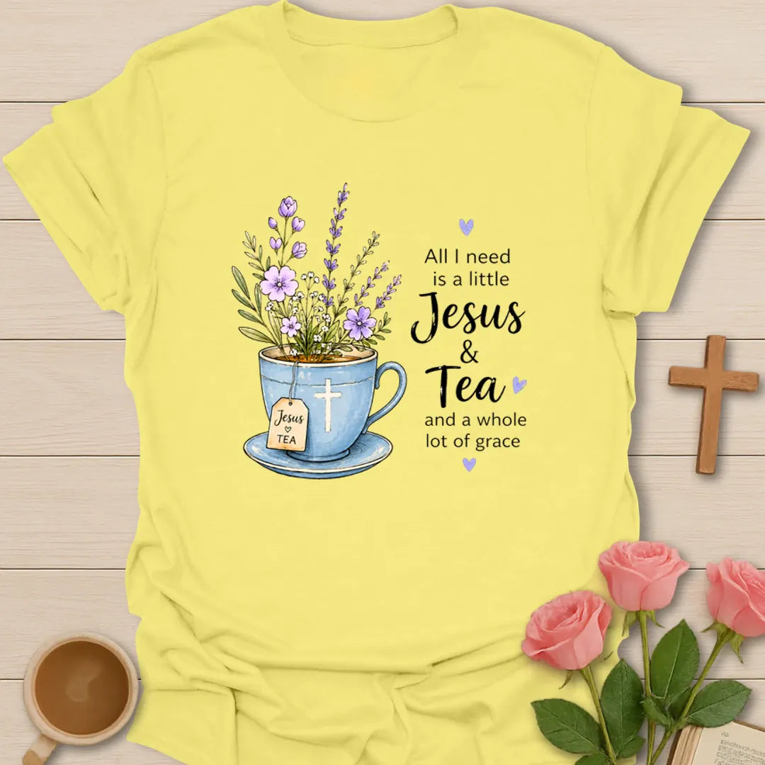 Jesus Tea and Grace T-Shirt KozzyCo Christian and tea lover design