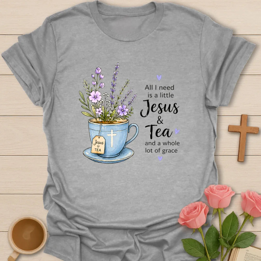 Jesus Tea and Grace T-Shirt KozzyCo Christian and tea lover design