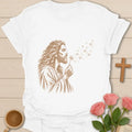 Jesus Tea Wish t-shirt with holiday wish list lettering and tea cup faith design - White