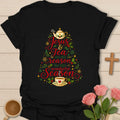 Jesus and Tea Most Wonderful Season Christmas shirt with cozy holiday lettering - Black