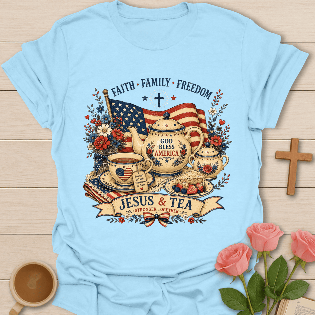 Patriotic Jesus Tea T-Shirt T-Shirt