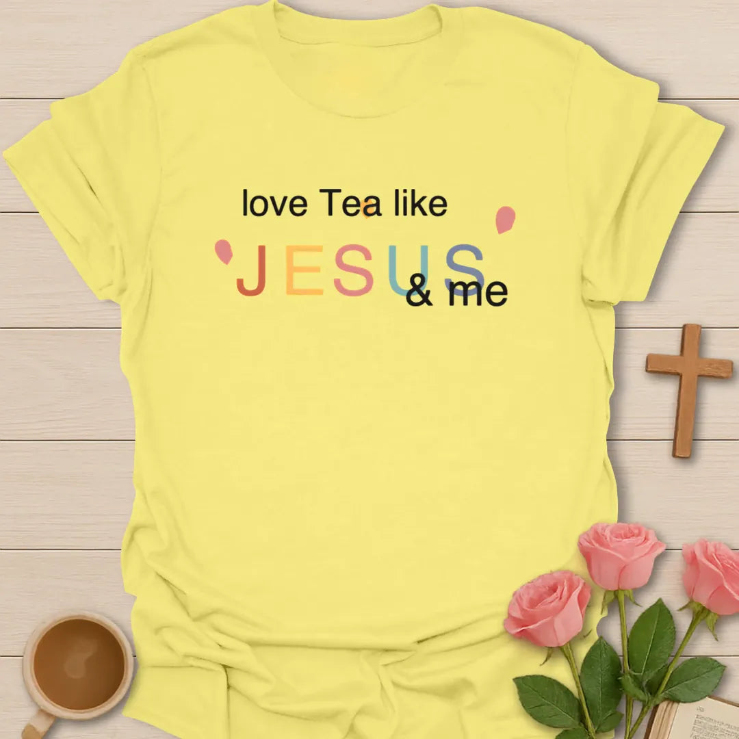 Love Like Jesus shirt with gentle faith lettering - Cornsilk
