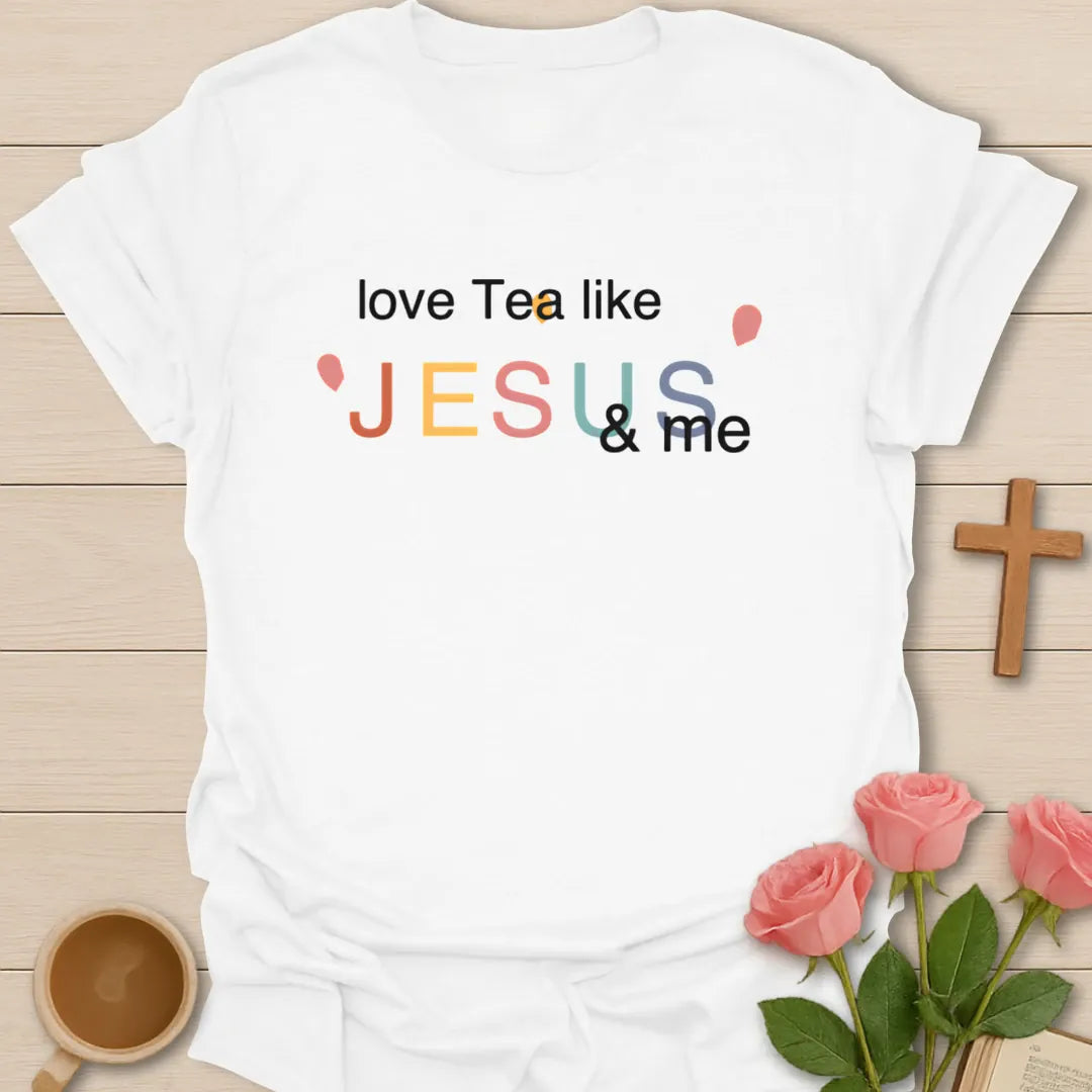 Love Like Jesus shirt with gentle faith lettering - White