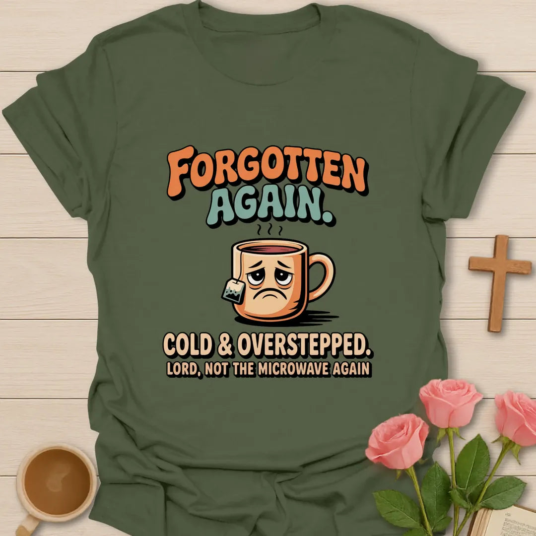 Love Of Tea shirt with cozy lettering and faith-inspired tea design. - Military Green