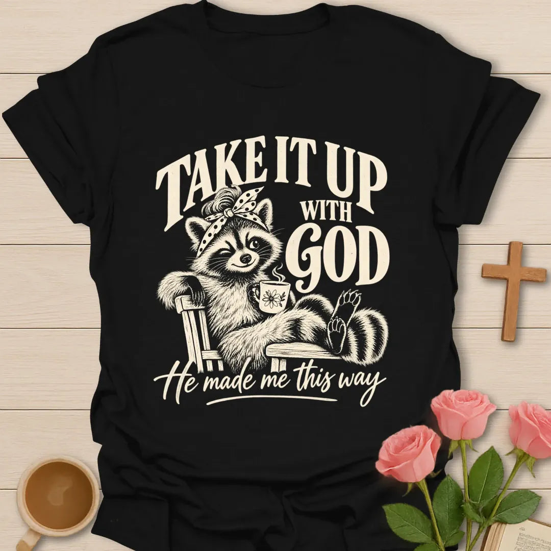 Made This Way T-Shirt with Psalm 139:14 inspired lettering. - Black