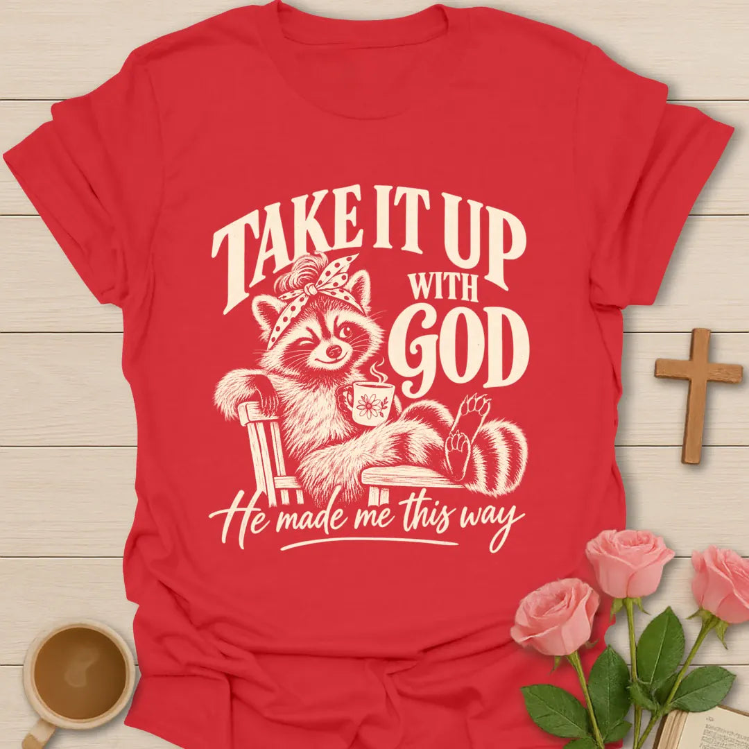 Made This Way T-Shirt with Psalm 139:14 inspired lettering. - Red