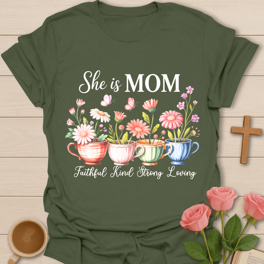 Faithful Mom Tea Lover T-Shirt T-Shirt