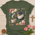 Faux Patchwork Quilted Tea Pour T-Shirt T-Shirt