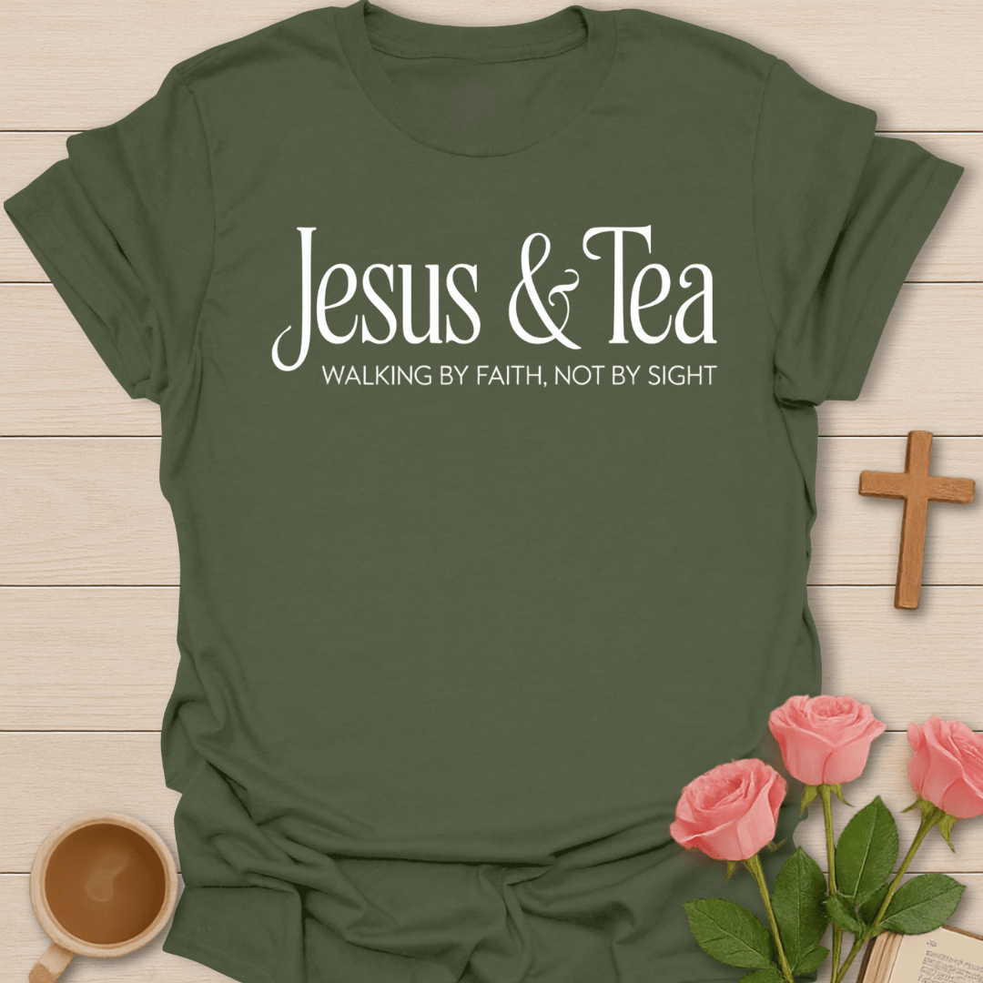 Walking by Faith Tea T-Shirt T-Shirt