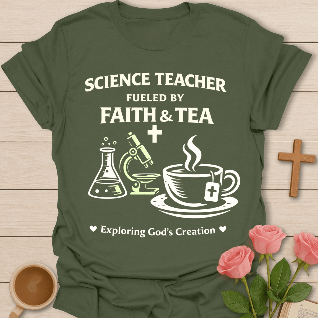 Science Faith Tea Teacher T-Shirt T-Shirt