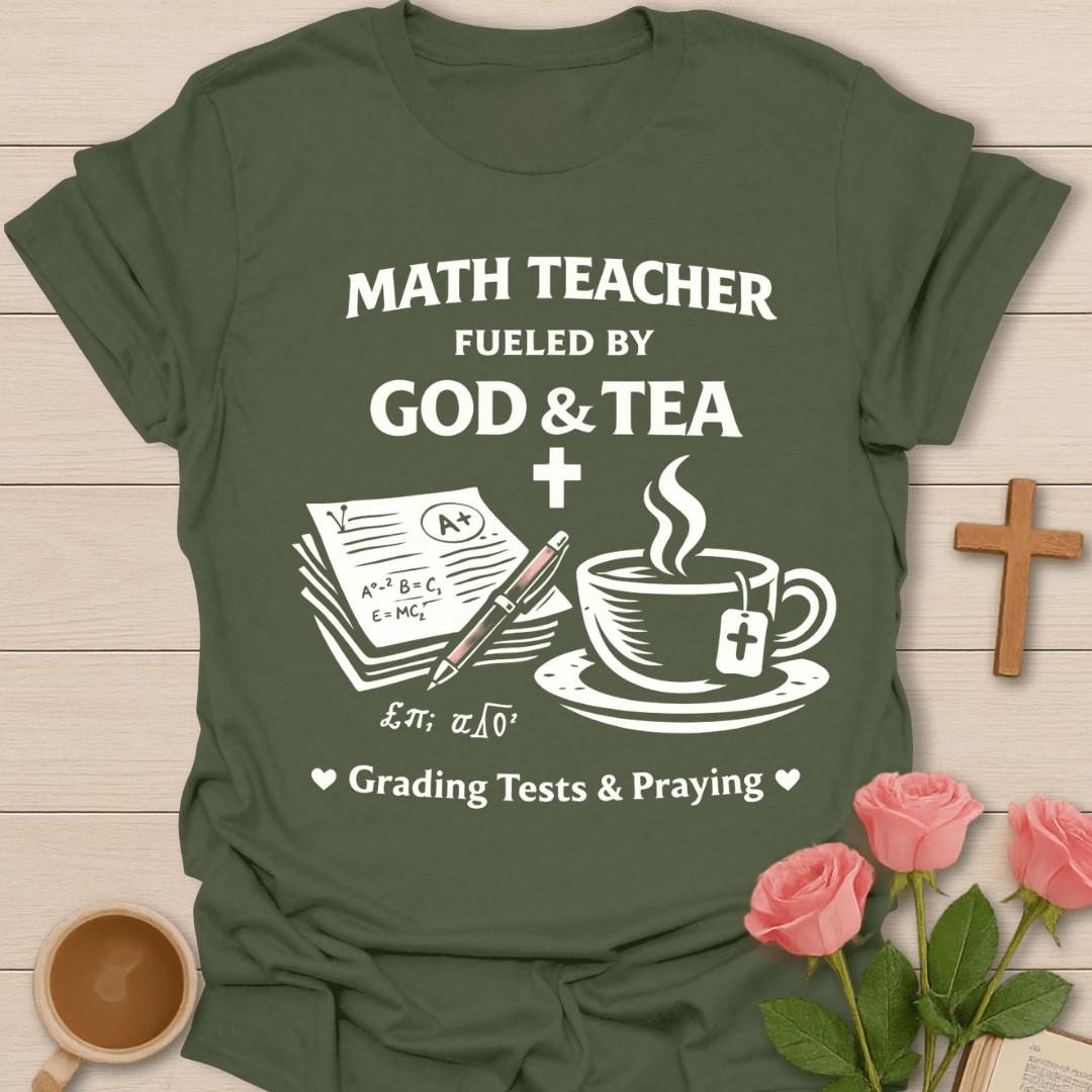 Math Teacher Faith Tea T-Shirt T-Shirt
