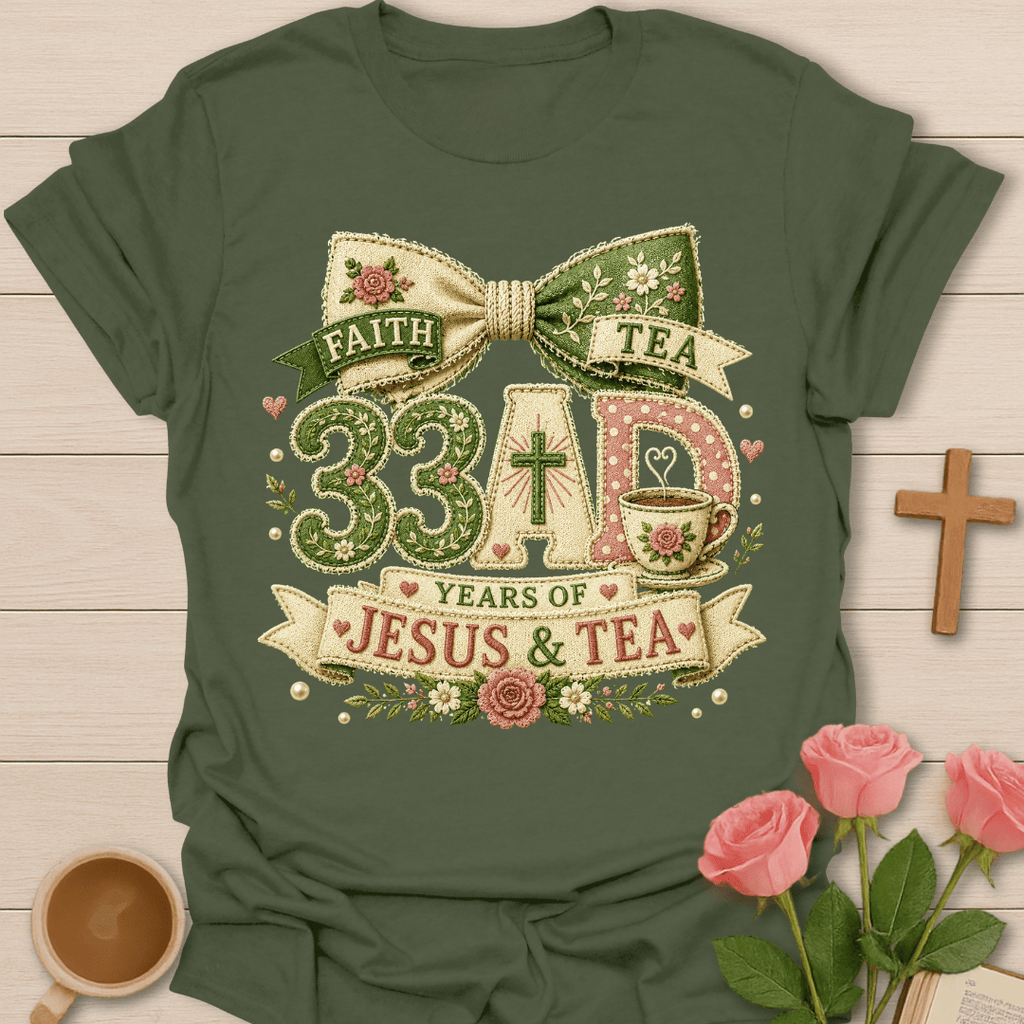 Jesus 33 AD & Tea Faux Patchwork T-Shirt T-Shirt