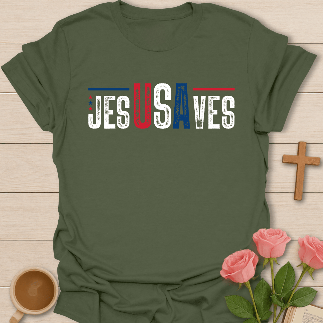 USA Jesus Saves T-Shirt T-Shirt