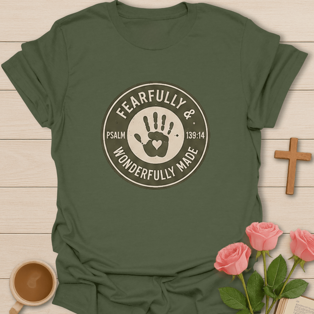 Psalm 139:14 T-Shirt KozzyCo Christian and tea lover design