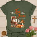 More Tea More Jesus shirt with cozy lettering and a faith-inspired fall design. - Military Green