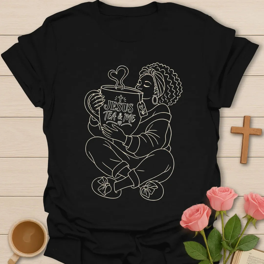 More Than Enough shirt with faith-inspired lettering. - Black