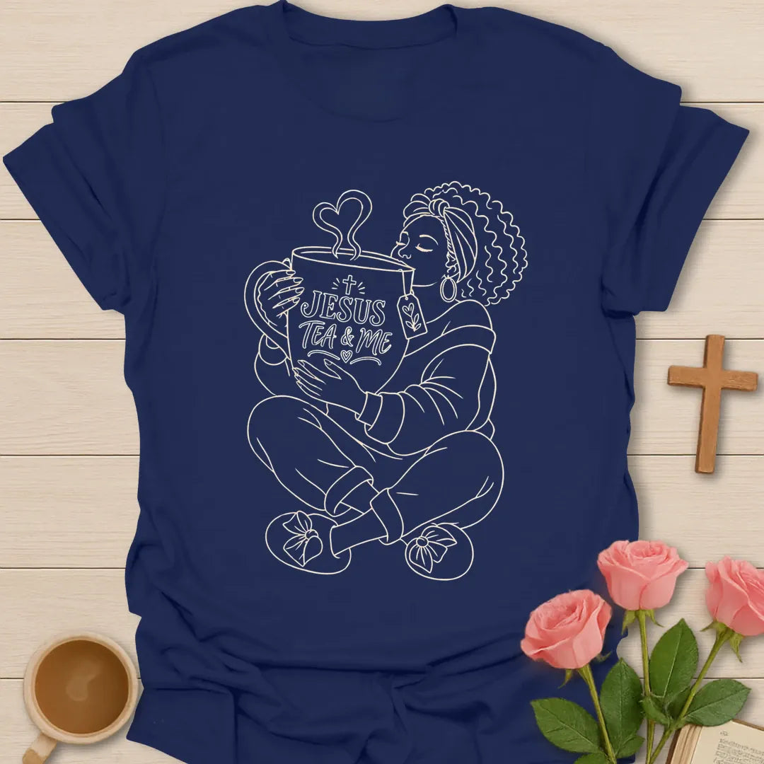 More Than Enough shirt with faith-inspired lettering. - Navy