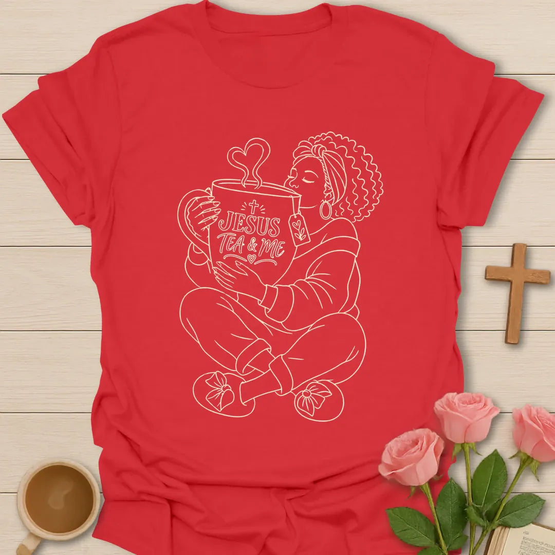 More Than Enough shirt with faith-inspired lettering. - Red