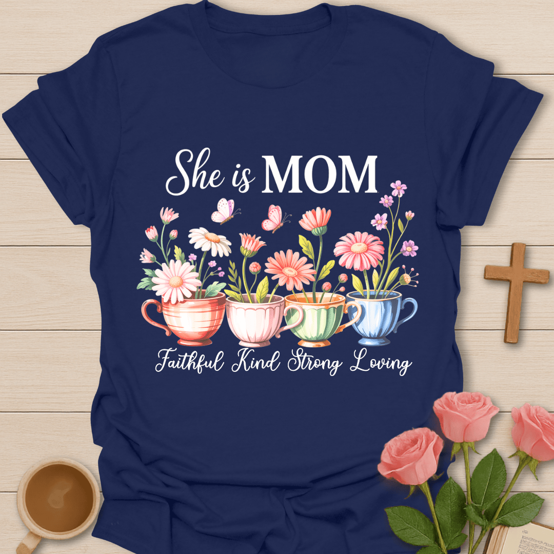 Faithful Mom Tea Lover T-Shirt T-Shirt