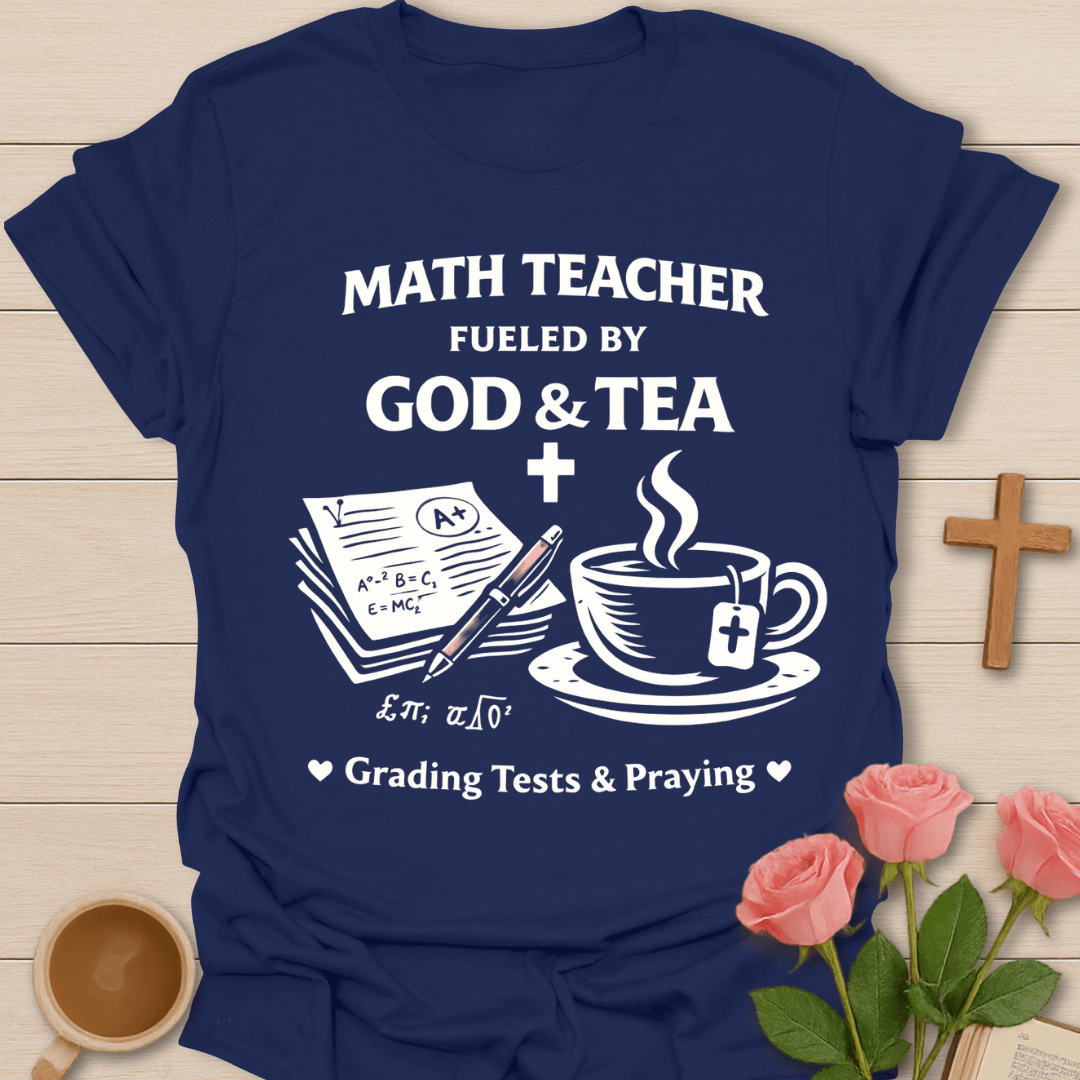 Math Teacher Faith Tea T-Shirt T-Shirt