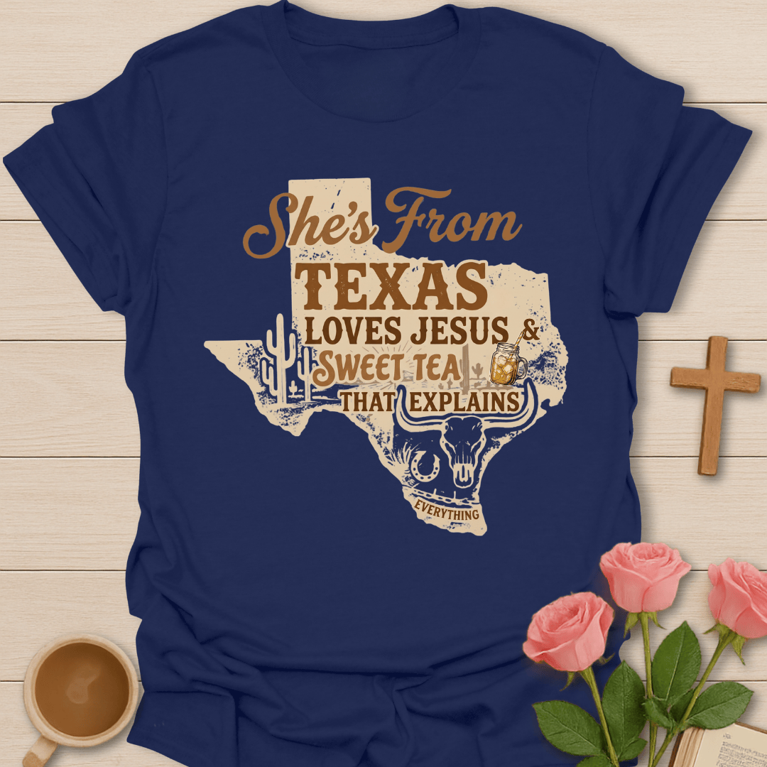Texas Sweet Tea T-Shirt KozzyCo Christian and tea lover design