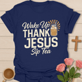 Thank Jesus Sip Tea T-Shirt KozzyCo Christian and tea lover design