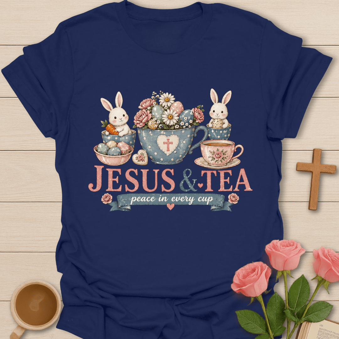 Jesus Tea Peace Easter T-Shirt KozzyCo Christian and tea lover design