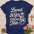 Loved By Jesus Tea T-Shirt KozzyCo Christian and tea lover design