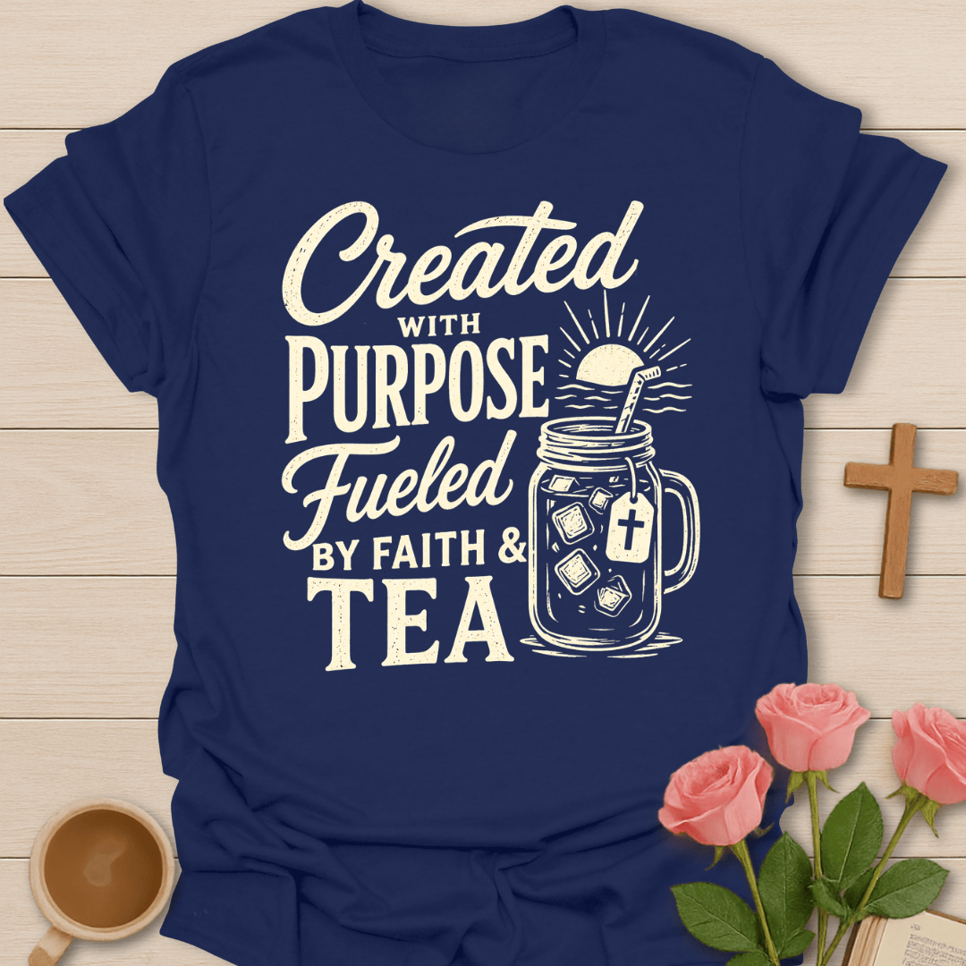 Purpose Faith & Tea T-Shirt KozzyCo Christian and tea lover design