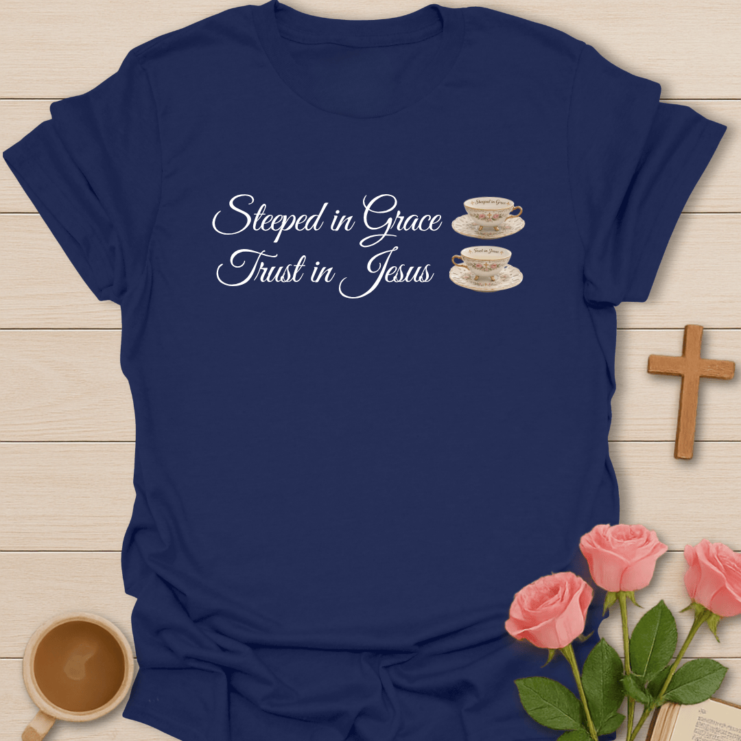 Filled In Jesus Tea T-Shirt KozzyCo Christian and tea lover design