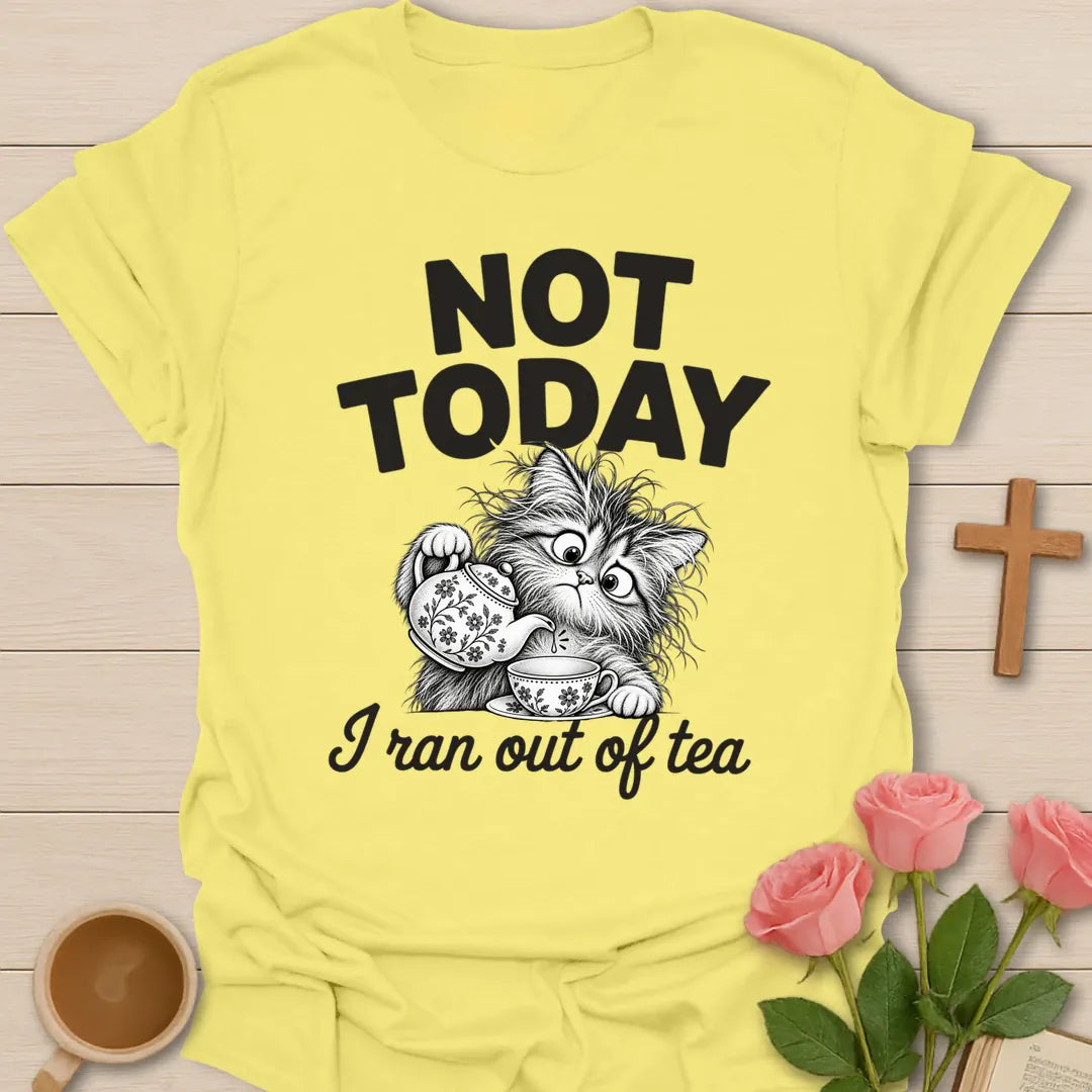 No Tea funny Christian t-shirt with playful faith-inspired tea lettering design - Cornsilk