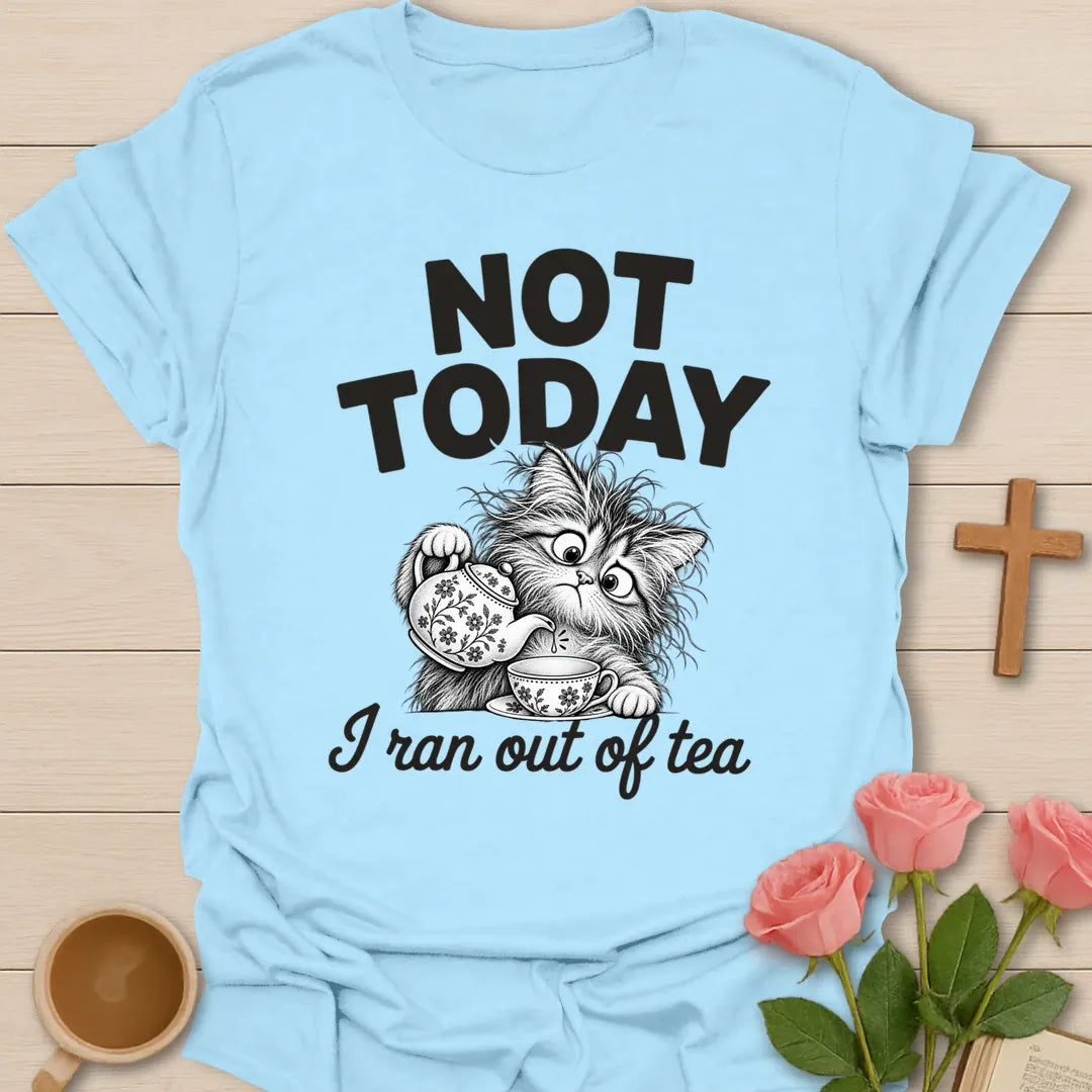 No Tea funny Christian t-shirt with playful faith-inspired tea lettering design - Light Blue