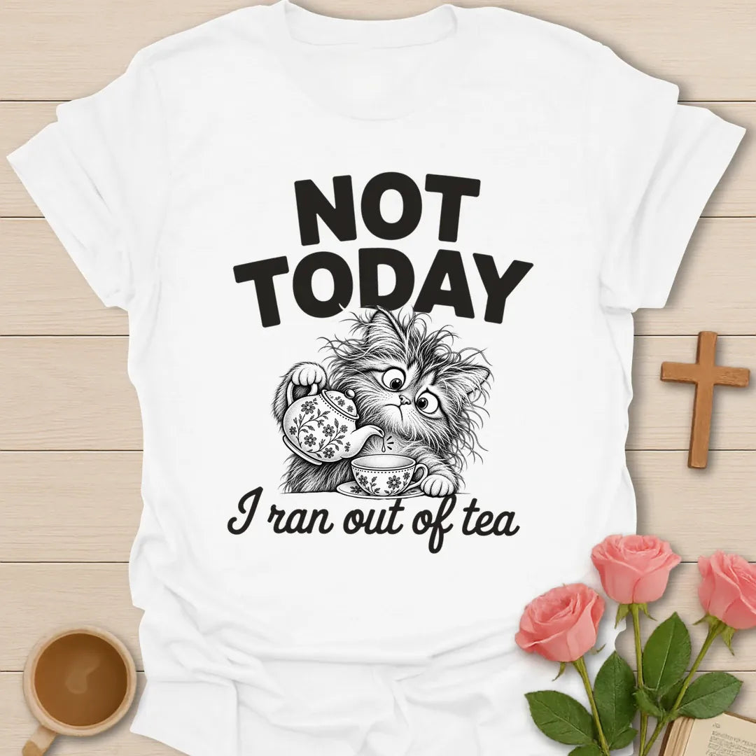 No Tea funny Christian t-shirt with playful faith-inspired tea lettering design - White