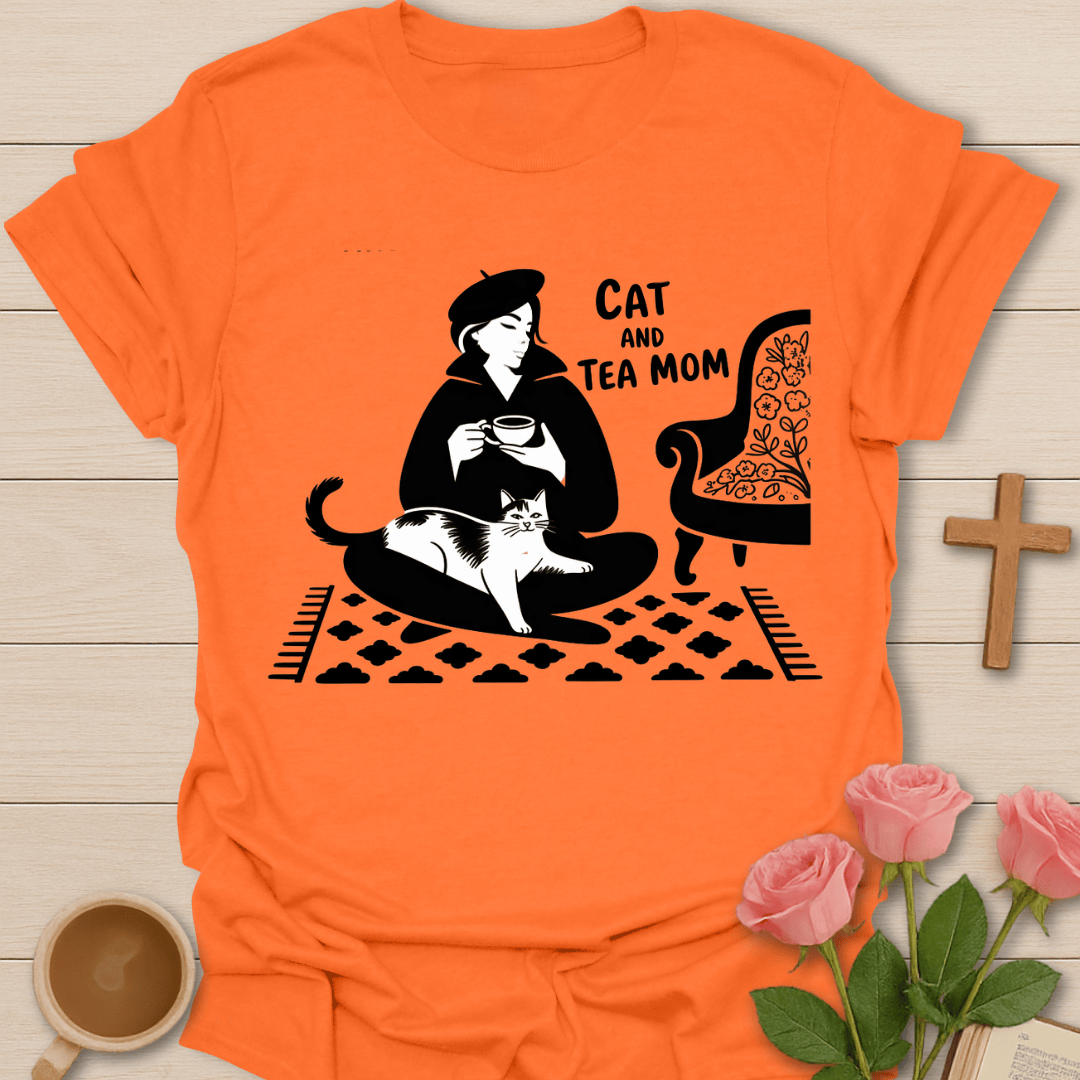 Cat Mom Tea Love T-Shirt T-Shirt