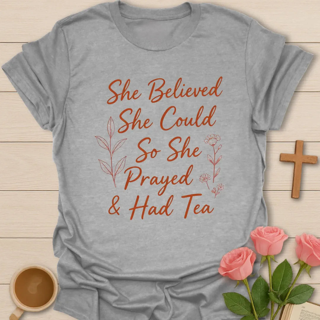 Prayed & Had Tea Christian T-Shirt KozzyCo Christian and tea lover design