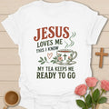 Ready To Go t-shirt with playful lettering and faith-inspired design - White