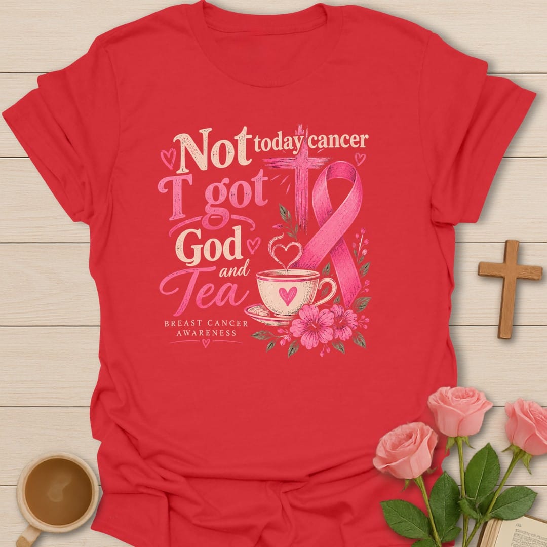 Faith Over Fear t-shirt with bold lettering and faith-inspired design - Red