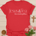 Miracles Follow Jesus Tea T-Shirt T-Shirt