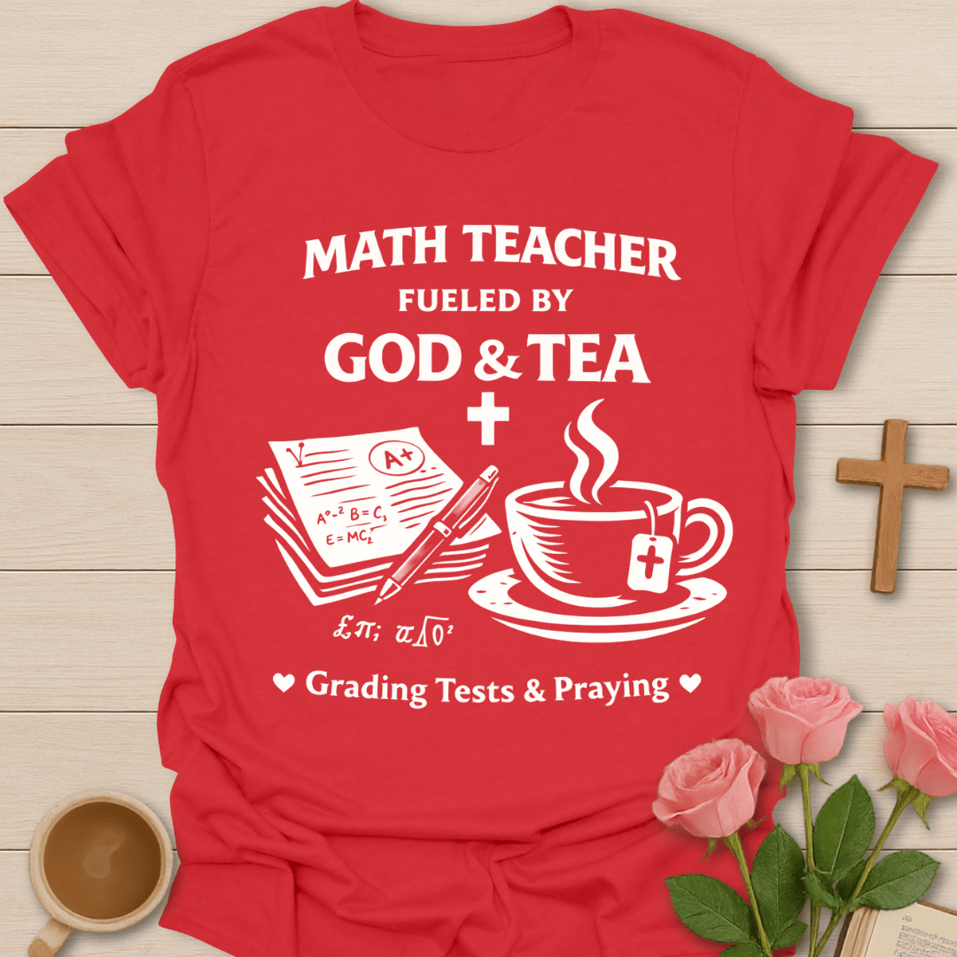 Math Teacher Faith Tea T-Shirt T-Shirt