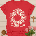 Tea Wreath Faith T-Shirt KozzyCo Christian and tea lover design