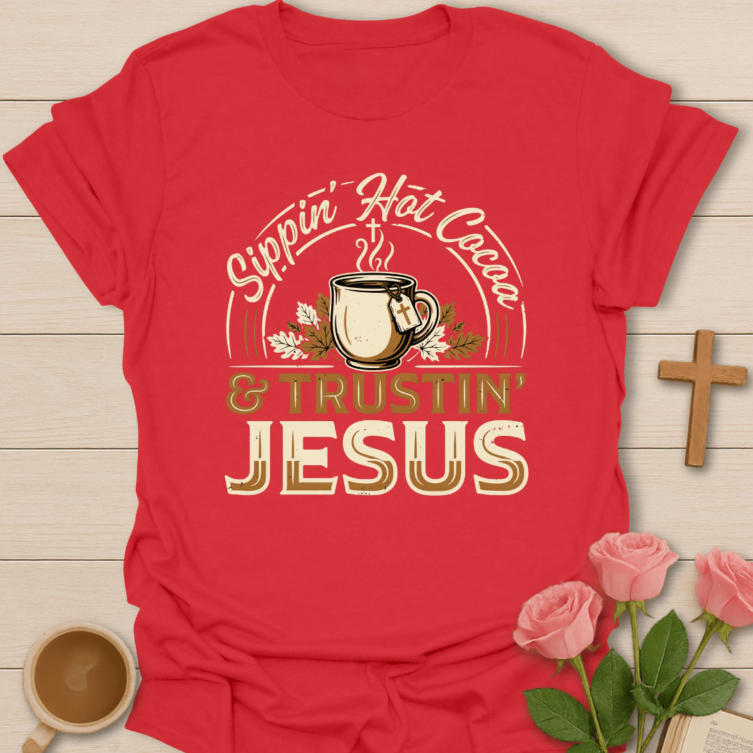 Trusting Jesus Tea Lover T-Shirt KozzyCo Christian and tea lover design
