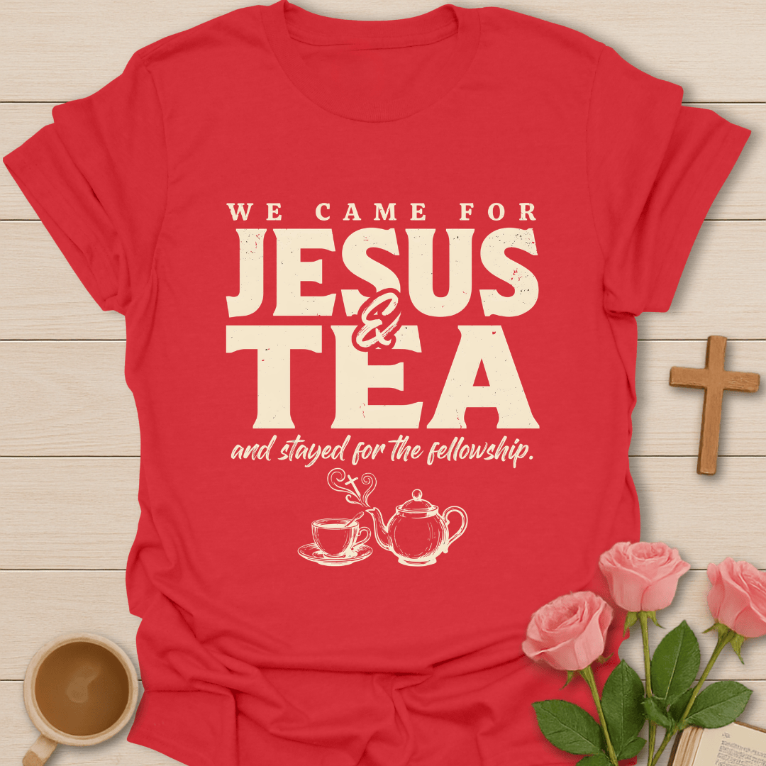 Jesus & Tea Fellowship T-Shirt KozzyCo Christian and tea lover design