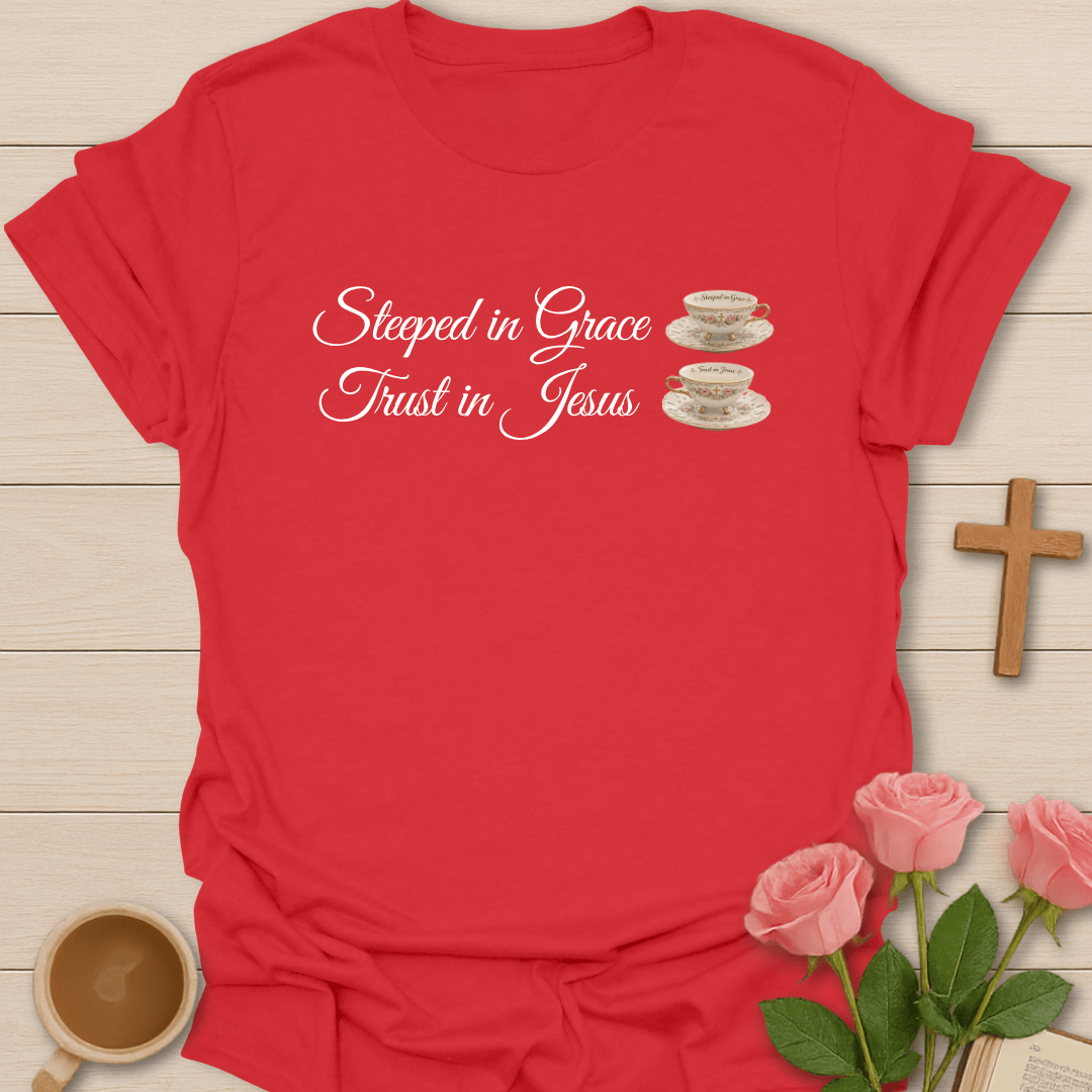 Filled In Jesus Tea T-Shirt KozzyCo Christian and tea lover design