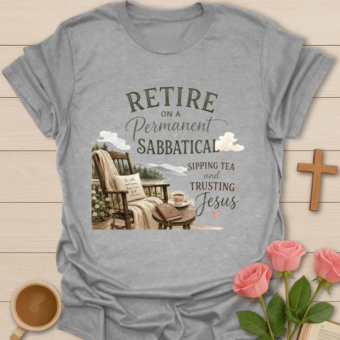 Sabbatical Trusting shirt with restful lettering and faith-inspired design. - Sport Grey